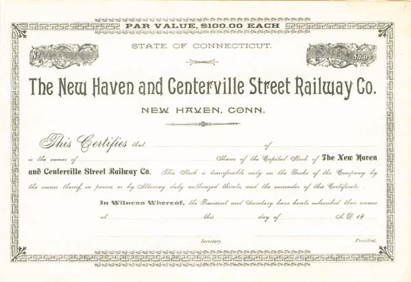 New Haven and Centerville Street Railway Co.
